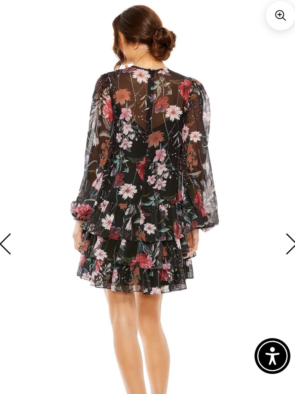 NWT Mac Duggal IEena Floral Ruffle Chiffon Dress Size 12 - Picture 5 of 11